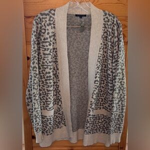 Stacatto 2 Tone Gray Leopard Print Cardigan Medium